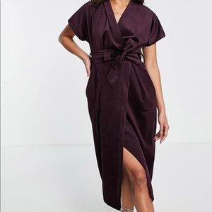 Closet London Kimono Sleeve Velvet Midi Dress